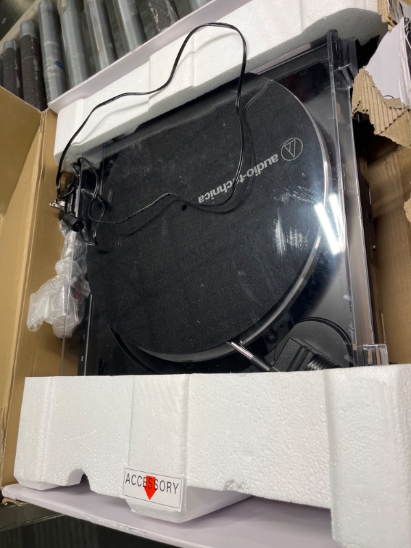 Photo 1 of Audio-Technica AT-LP60XBT-BK Fully Automatic Bluetooth Belt-Drive Stereo Turntable, Black, Hi-Fi, 2 Speed, Dust Cover, Anti-Resonance, Die-cast Aluminum Platter Black Wireless Turntable
