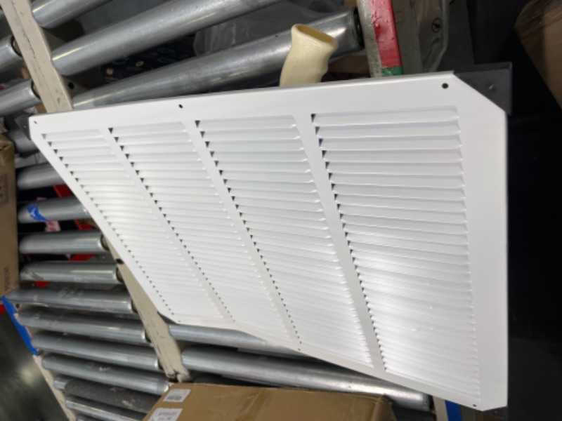 Photo 2 of 22" x 16" Return Air Grille - Sidewall and Ceiling - HVAC Vent Duct Cover Diffuser - [White] [Outer Dimensions: 23.75w X 17.75" h] 22 x 16 White