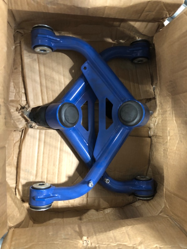 Photo 1 of 2-4" Lift Front Upper Control Arms Compatible with 2000-2010 Chevrolet Silverado 2500HD 3500HD GMC Sierra 2500HD 3500HD 2003-2009 Hummer H2 2 PCS Blue Tubular Suspension kit Adjustable Control Arm