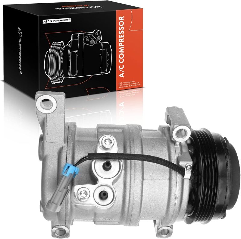 Photo 1 of A-Premium AC Compressor with Clutch Compatible with Chevrolet, GMC Models - Silverado, Suburban, Sierra, Avalanche, Express, Tahoe, Yukon, Escalade, & More - Replaces 78362, 10S17F Compressor
