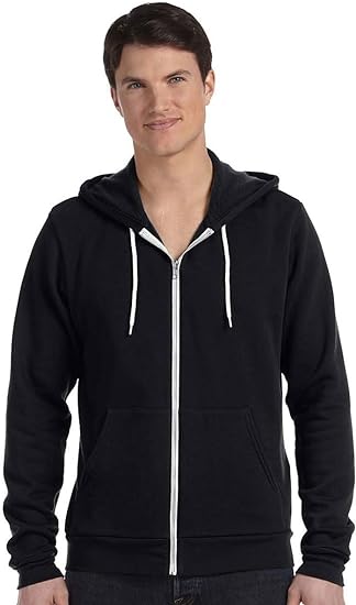 Photo 1 of Bella Canvas Men's 3739 Unisex Poly-Cotton Fleece Full-Zip Hoodie black
  size large