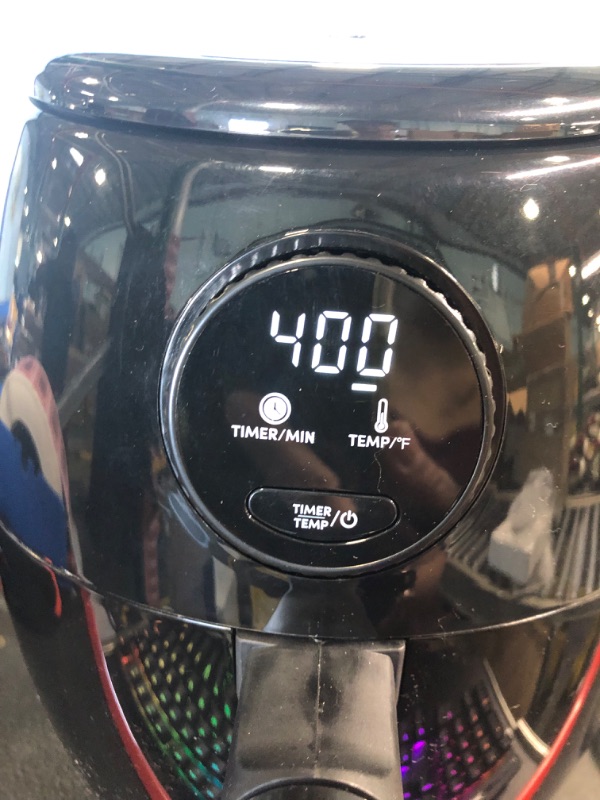 Photo 3 of Elite Gourmet EAF2612D Personal 2.1Qt Compact Space Saving Programmable Hot Air Fryer, Oil-Less Healthy Cooker, Timer & Temperature Controls, PFOA/PTFE Free, 1000W, Black 2.1 Quart Black