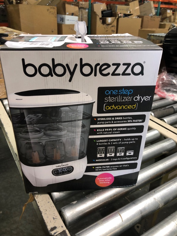 Photo 2 of Baby Brezza Baby Bottle Sterilizer and Dryer Advanced – Electric Steam Sterilization Machine – Universal Sterilizing for All Bottles: Plastic + Glass + Pacifiers + Breast Pump Parts - HEPA Filtration