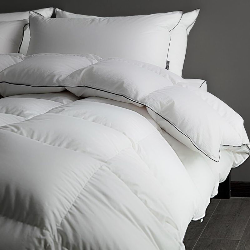 Photo 1 of 100% Down Comforter King Size - Luxury White Down Fiber Comforter - All Season Duvet Insert - Hotel Collection Bedding Comforters