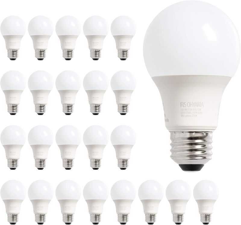 Photo 1 of IRIS USA 24 Pack Non-Dimmable A19 LED Light Bulb, 2700K 9W (60W Equivalent), Soft White
