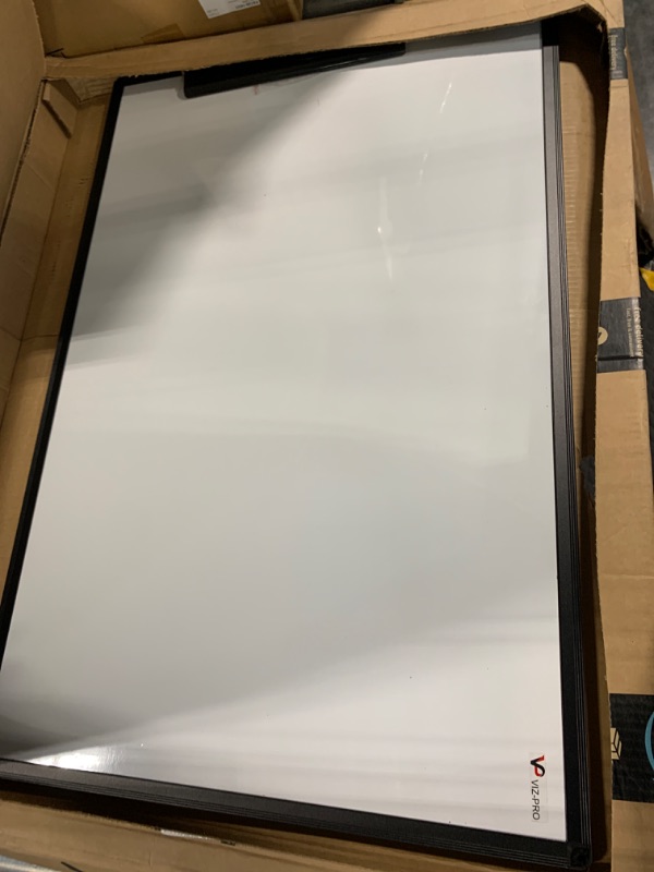 Photo 3 of VIZ-PRO Magnetic Dry Erase White Board, 36 X 24 Inches, Black Aluminium Frame Black 36 X 24 Inches