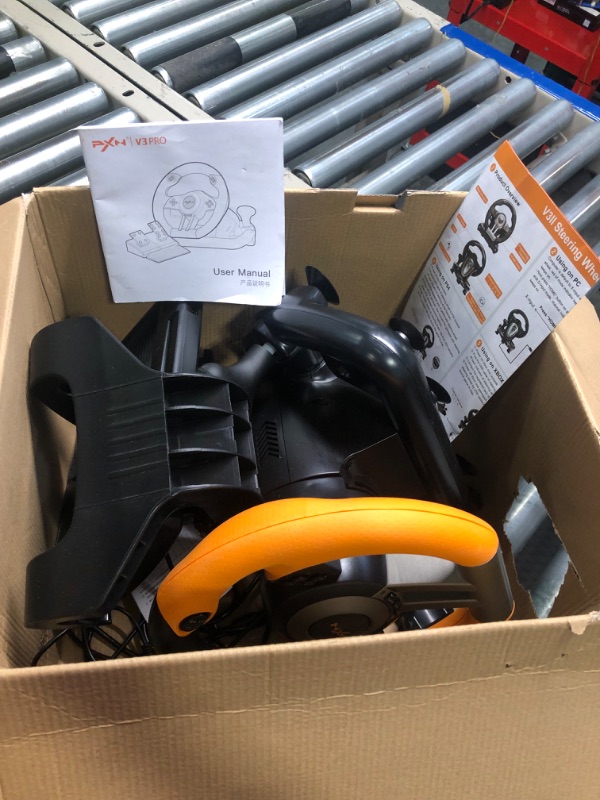 Photo 1 of PXN Xbox Steering Wheel V3II 180° Gaming Racing Wheel Driving Wheel, with Linear Pedals and Racing Paddles for Xbox Series X|S, PC, PS4, Xbox One, Switch - Orange Orange Gaming Wheel