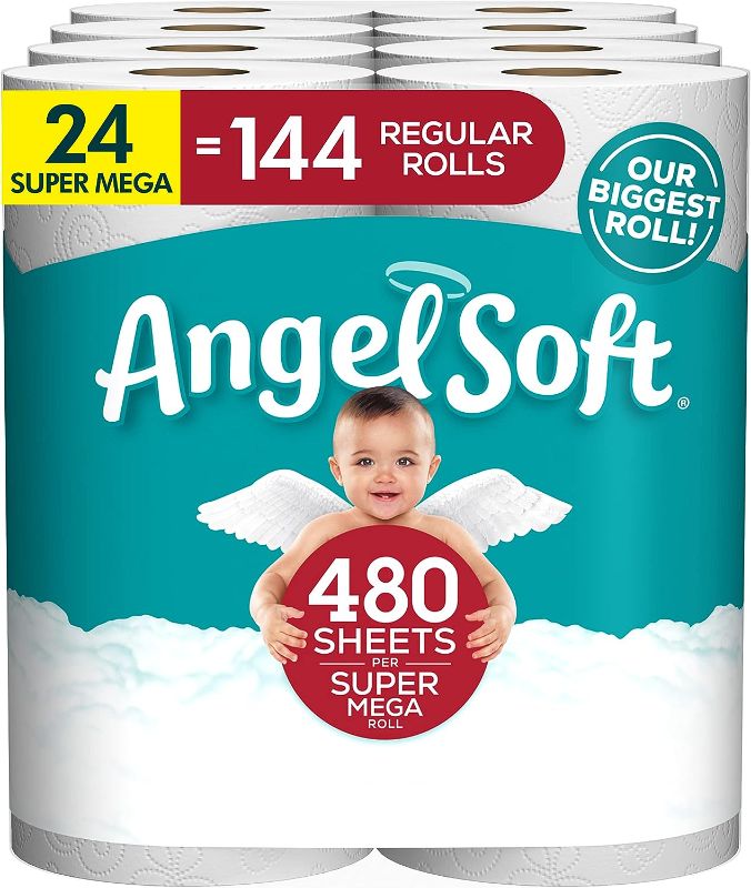 Photo 1 of Angel Soft Toilet Paper, 24 Super Mega Rolls