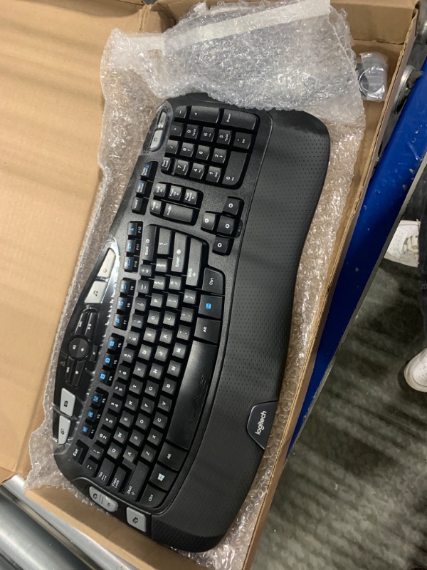 Photo 3 of Logitech MK550 Wireless Wave Keyboard and Mouse Combo - Includes Keyboard and Mouse, Long Battery Life, Ergonomic Wave Design, Black