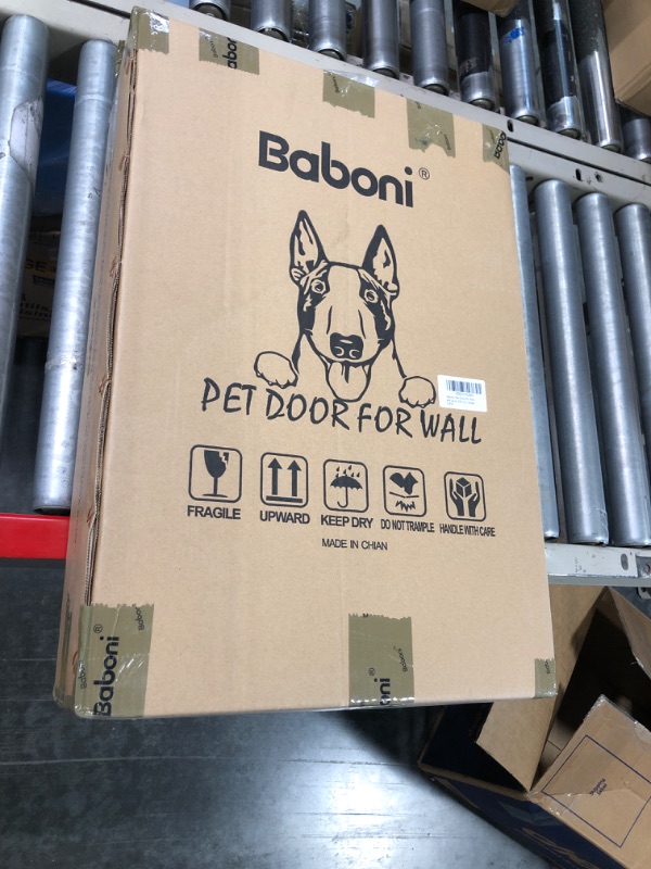 Photo 2 of Baboni Pet Door for Wall, Steel Frame and Telescoping Tunnel, Aluminum Lock, Double Flap Dog Door and Cat Door, Strong and Durable, Small, Medium, Large, X-Large