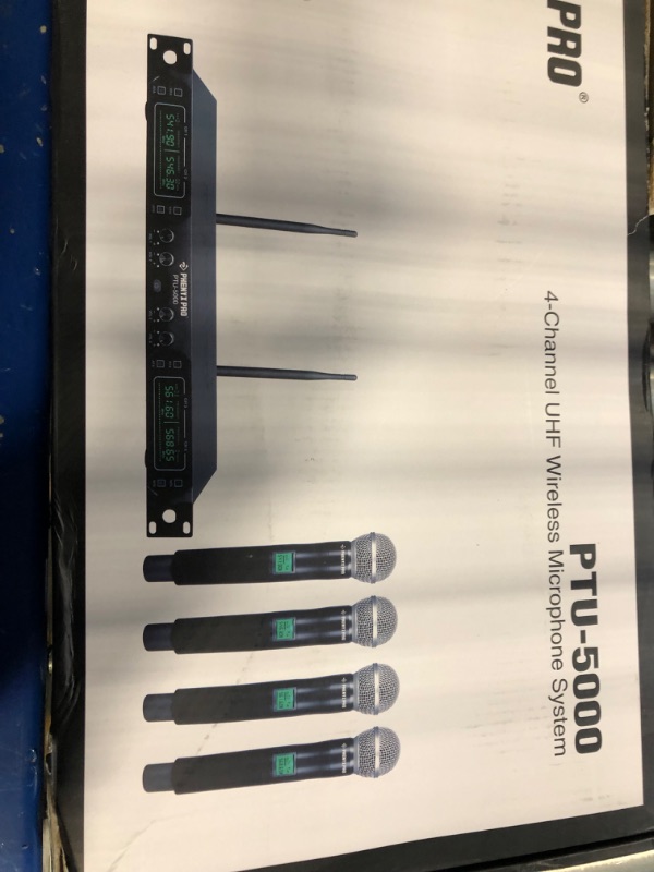 Photo 1 of Wireless Microphone System Phenyx Pro 4-Channel UHF Cordless Mic Set