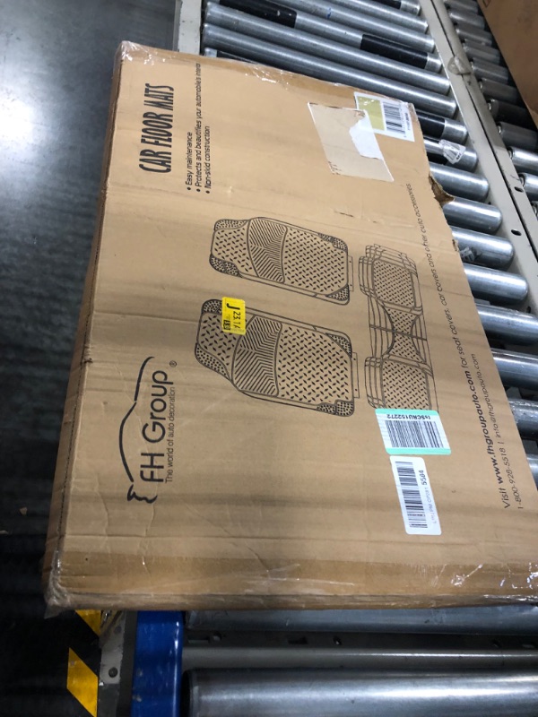 Photo 1 of Automotive Floor Mats Tan Solid Beige ClimaProof all season protection Universal Fit for most Cars, SUVs, and Trucks (Full Set Semi-Custom Premium, 3pc) FH Group F11307BEIGE