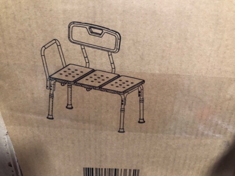 Photo 1 of model dc-hy3510l-gry-gg Medline Tub Transfer Bench with Anti-Slip Suction Feet, Lightweight for Easy Movement, for Use as a Shower Bench or Bath Seat
