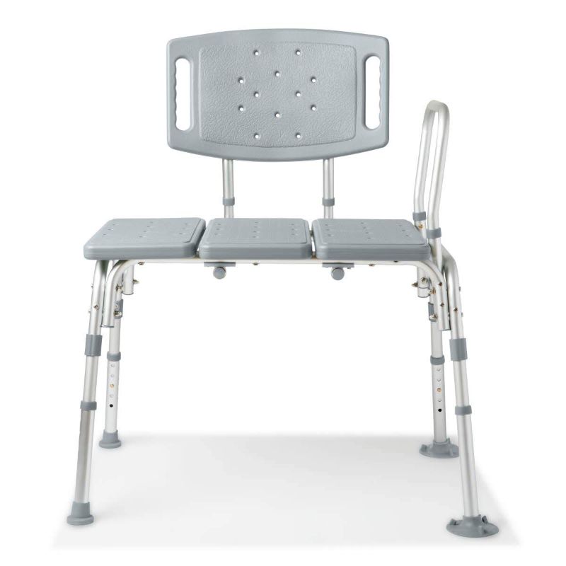 Photo 1 of model dc-hy3510l-gry-gg Medline Tub Transfer Bench with Anti-Slip Suction Feet, Lightweight for Easy Movement, for Use as a Shower Bench or Bath Seat

