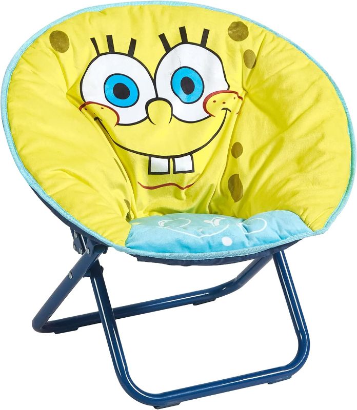 Photo 1 of "Idea Nuova Nickelodeon Spongebob Squarepants Toddler Mini Saucer Chair, 18"" Frame", yellow
