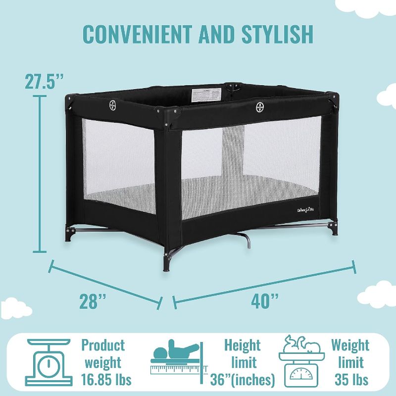 Photo 1 of Dream On Me Nest Portable Play Yard With Carry Bag And Shoulder Strap, Black

