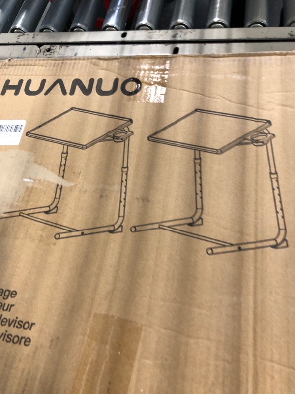 Photo 1 of Adjustable TV Trays - TV Tray Tables on Bed & Sofa, Adjustable Laptop Table as TV Food Tray, Work Tray with 6 Heights & 3 Tilt Angles Adjustable by HUANUO (2 Pack)