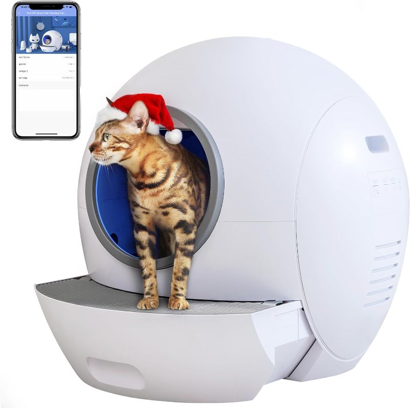 Photo 1 of ELS PET Self Cleaning Cat Litter Box, No Scooping Automatic Litter Box with APP Control, Smart Monitor/Safety Protection/Odorless, Extra Large for Multiple Cats
