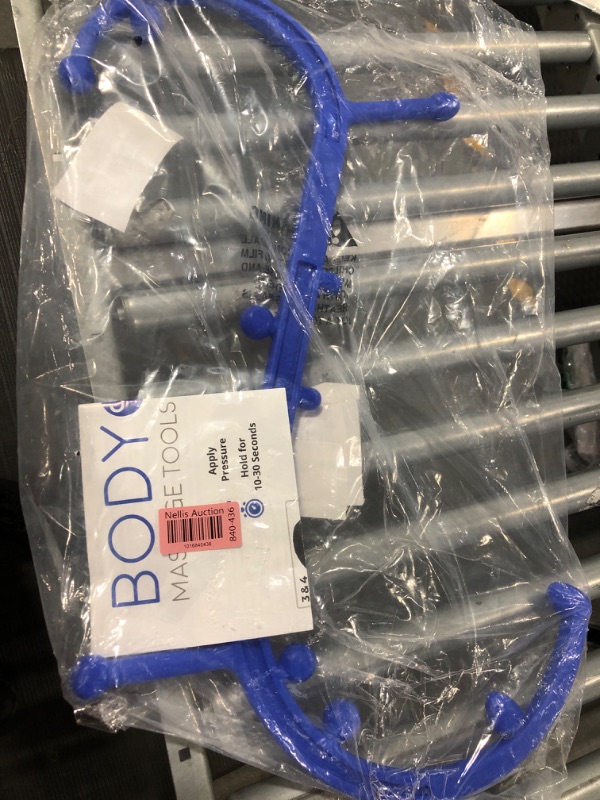 Photo 1 of Body Back Buddy Elite – USA Made – Trigger Point Massage Tool, Shoulder Neck Back Handheld Self Massager, Manual Massage Cane, Hook, Muscle Knot Remover with Instructions, Patented (Blue) Blue Marbled With Poster