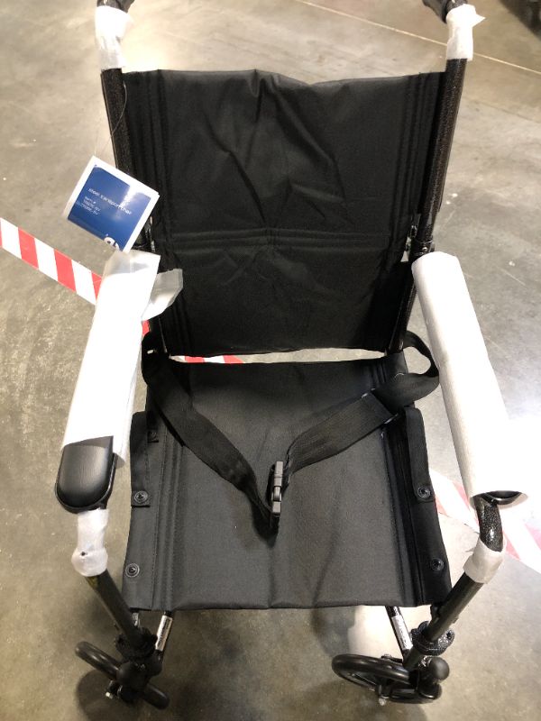 Photo 1 of Drive Medical TR37E-SV Lightweight Folding Transport Wheelchair with Swing-Away Footrest, Silver 1 Count (Pack of 1) Silver Vein