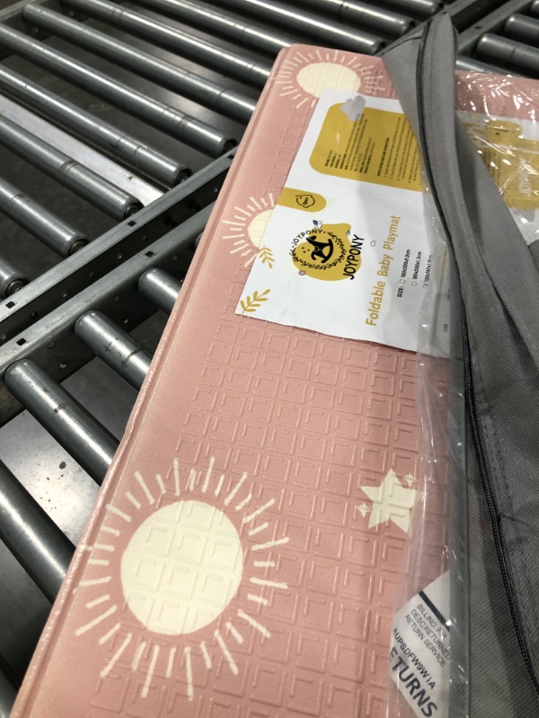 Photo 1 of Joypony Baby Play Mat 79" X 71", Extra Large Foldable Play Mats for Babies and Toddlers, Waterproof & Anti-Slip Portable Baby Floor Mat for Tummy Time, Foam Baby Mat for Floor with Travel Bag Rabbit-71x79x0.4 Inch 71" x 79" x 0.4" (Breathable Design)