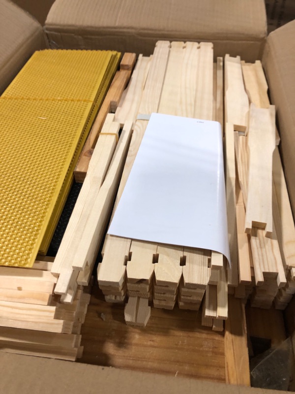 Photo 3 of 8 Frame Bee Hive Complete Beehive Kit, 100% Beeswax Coated Bee Hive Includes Frames and Beeswax Coated Foundation Sheet (2 Layer)
