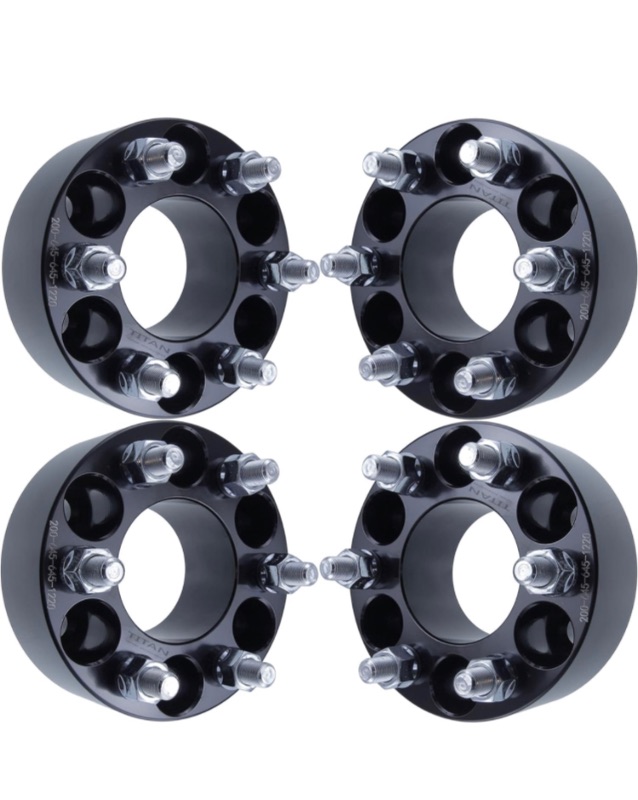 Photo 3 of 4pc 2" (50mm) 6x5.5 (6x139.7) Wheel Spacers | 12x1.25 Studs | fits Infiniti fits Nissan Trucks SUVs