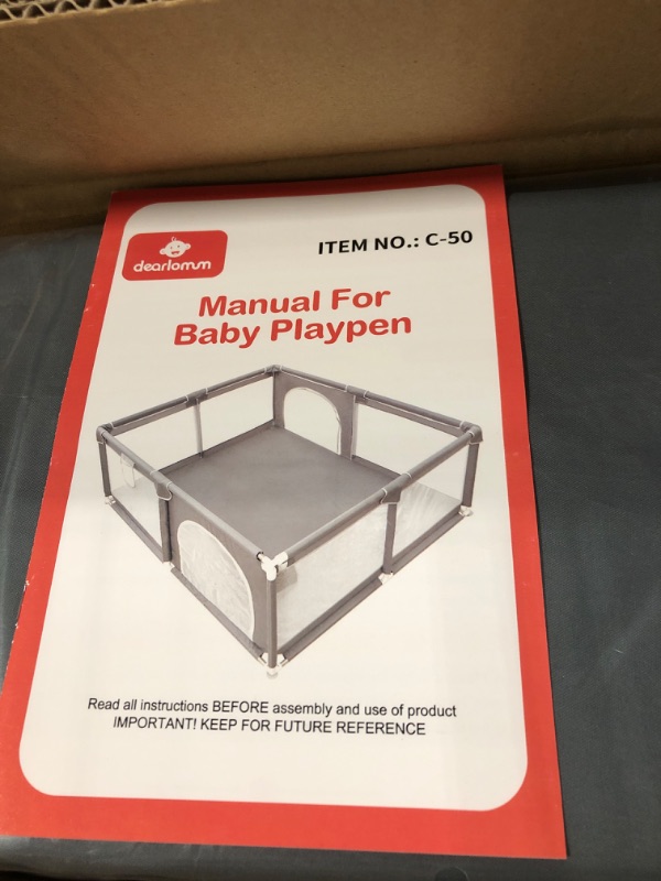 Photo 3 of Baby Playpen,71"x59"Extra Large Baby Playard, Playpen for Babies with Gate, Baby Toys 0-6 to 12 Months Baby Activity Center, Sturdy Safety Playpen with Soft Mesh, Playpen for Toddlers(Gray)