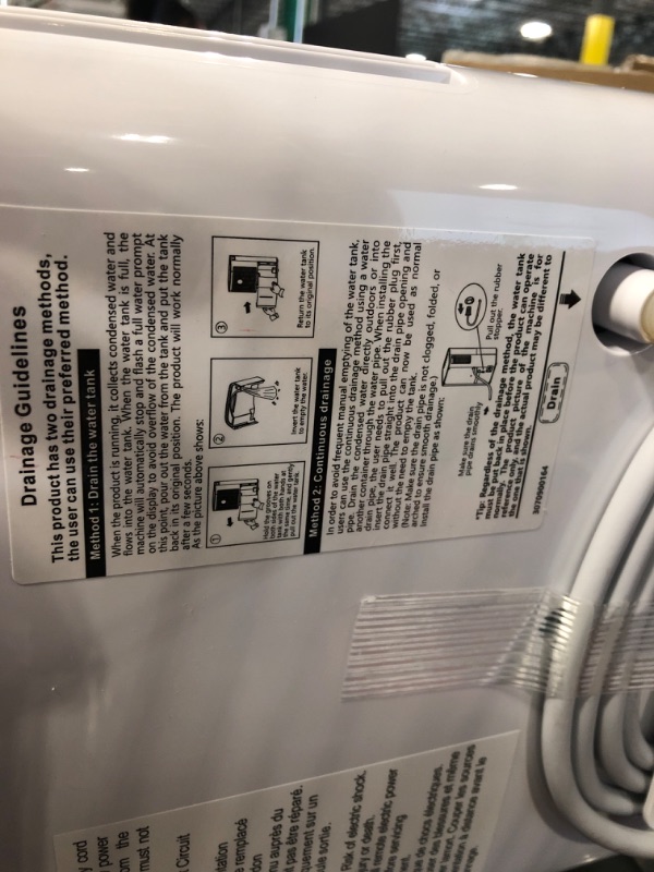 Photo 4 of 30 Pint Dehumidifiers for Home with Drain Hose, VEAGASO 2,500 Sq.Ft Dehumidifier for Basement, Large Room, Bathroom, Three Operation Modes, Intelligent Humidity Control, Dry Clothes, 24HR Timer