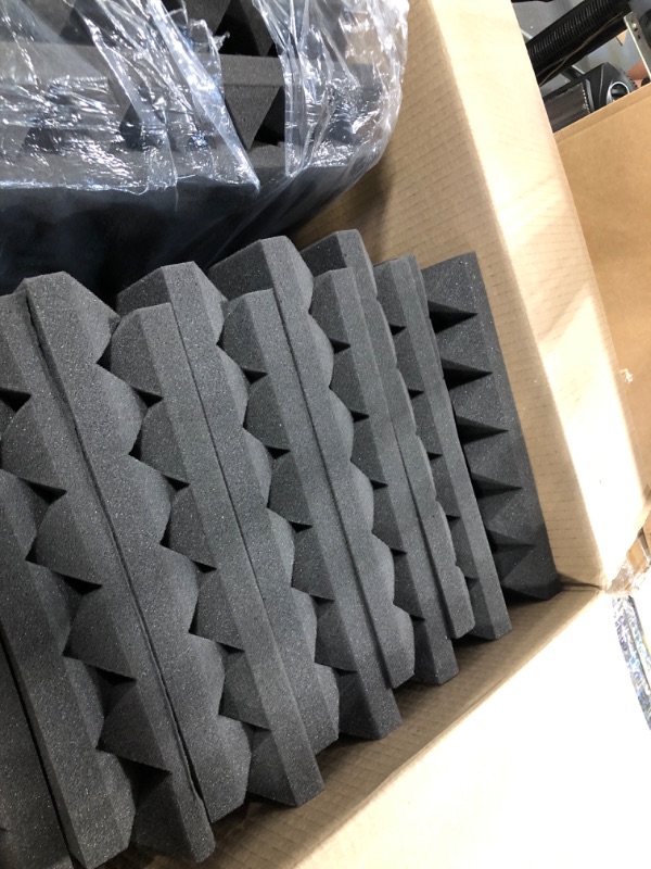 Photo 3 of 6 Pack 1.5"X12"X12" Acoustic Foam, Sound Proof Egg Crate Foam(Most Soundproofing Design), Upgraded Acoustic Panels, Fire-Retardent Sound Proof Foam Panels for Walls, Doors, Sound Foam Made by WVOVW