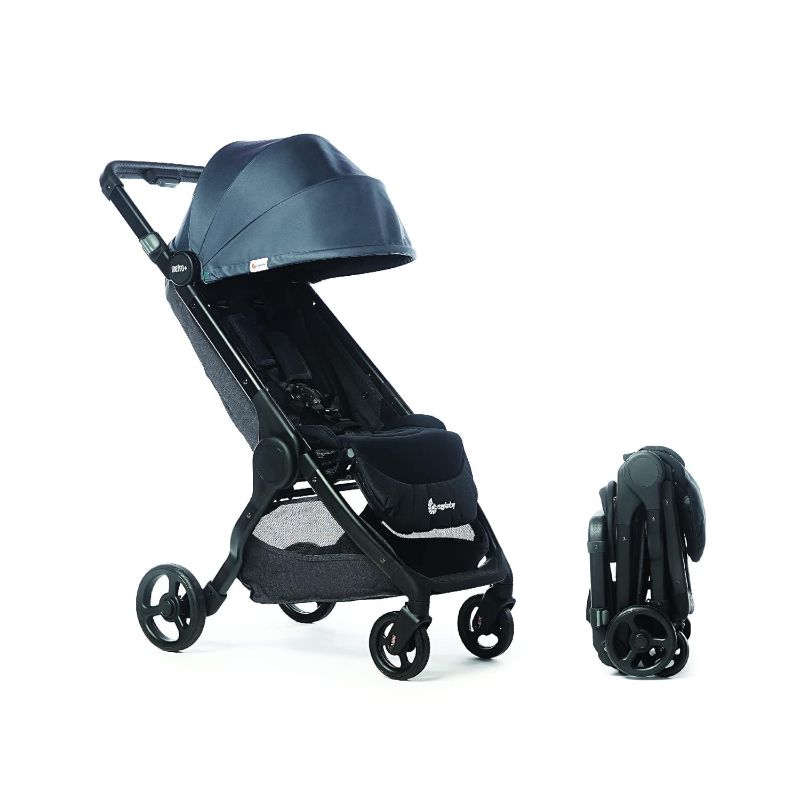 Photo 1 of Ergobaby Metro+ Compact Baby Stroller, Lightweight Umbrella Stroller Folds Down for Overhead Airplane Storage (Carries up to 50 lbs), Car Seat Compatible, Slate Grey
