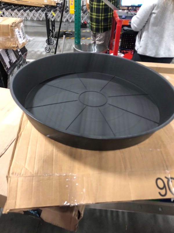 Photo 3 of 25 Inch Extra Large Planter Saucer, Extra-Deep 4.25 in Black Drip Trays for Flower Pot, Heavy Duty Drainage Tray Indoors No Holes, Plastic Plant Plate Water Catcher for Pots Base 19 20 21 22 in 25in (1 Pack)