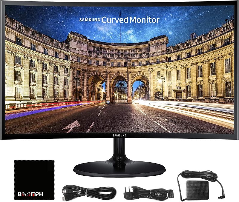 Photo 1 of Samsung CF390 27" 16:9 Curved LCD FHD 1920x1080 Curved Desktop Black Monitor for Multimedia, Personal, Business, HDMI, VGA, VESA Mountable, Eye Saver Mode & Flicker Free Technology (LC27F390FH)
