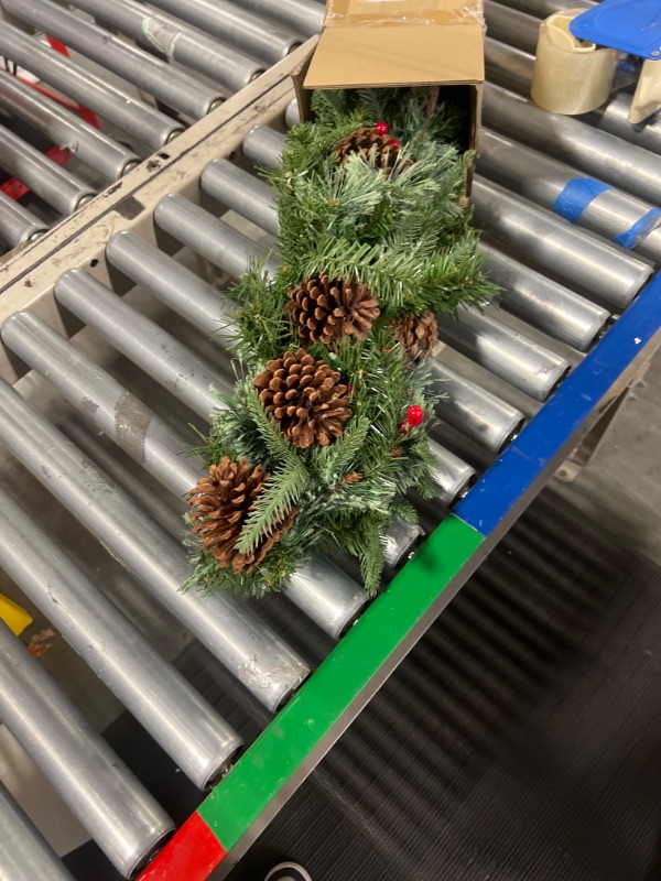 Photo 3 of 2 FEET LONG
National Tree Company Pre-Lit Artificial Christmas Garland, Green, Wintry Pine, White Lights, Decorated with Pine Cones, Berry Clusters, Plug In, Christmas Collection, 2 Feet