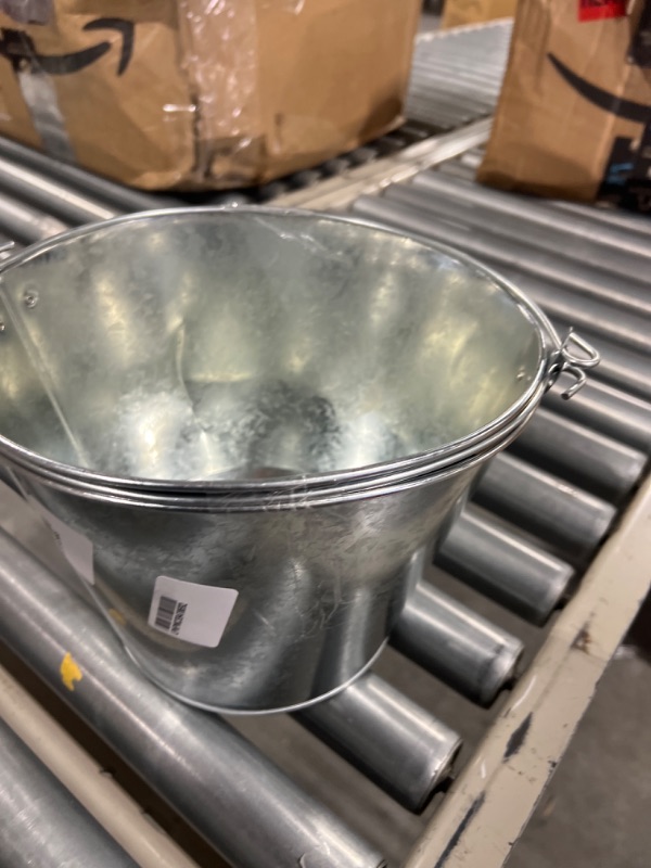 Photo 3 of 5-Quart Galvanized Pail Beer Bucket 9x9x7 inches (Pack of 2) 2Pack