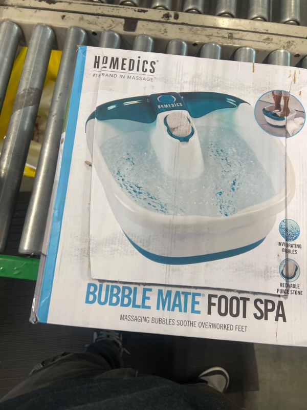 Photo 2 of HoMedics Bubble Mate Foot Spa, Toe Touch Controlled Foot Bath with Invigorating Bubbles and Splash Proof, Raised Massage nodes and Removable Pumice Stone