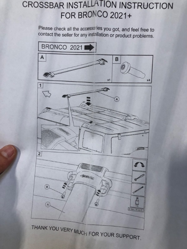 Photo 3 of Broaddict Pair Cross Bars Fit for 2021-2023 Ford Bronco, Roof Rack Cross Bars Cargo Accessory (Except Bronco Sport)