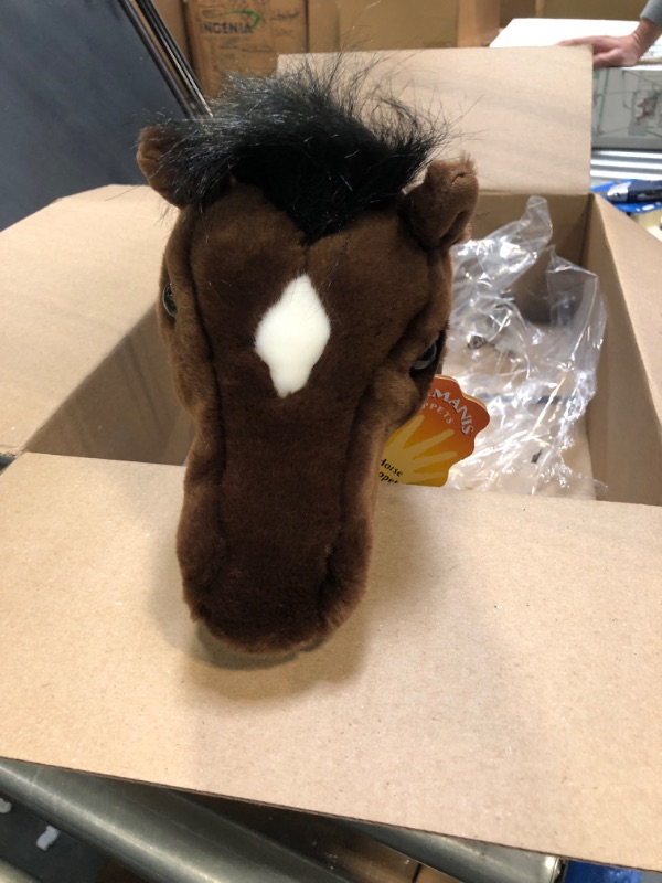 Photo 3 of Folkmanis Horse Hand Puppet, Brown, Black, Off- White