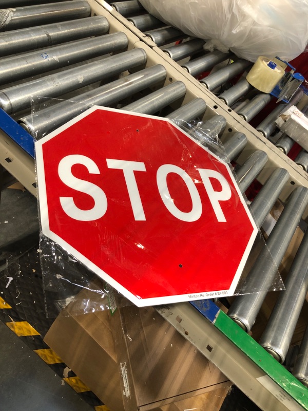 Photo 2 of Enjoyist Stop Sign Street Slow Warning Reflective Signs 12"x 12" 40 Mil Rust Free Aluminum Sign, UV Protected and Weatherproof