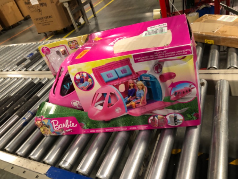 Photo 1 of Barbie Dreamplane Airplane Toys Playset with 15+ Accessories Including Puppy, Snack Cart, Reclining Seats and More Standard