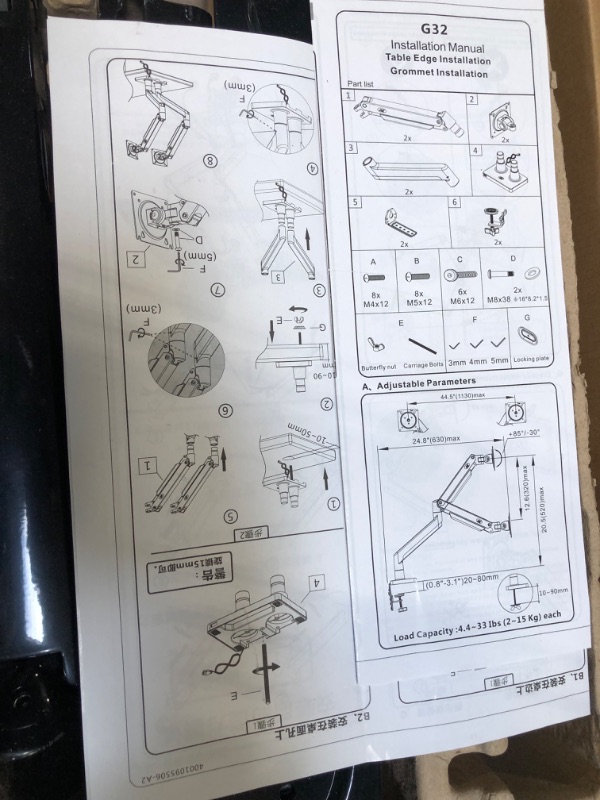 Photo 2 of Dual Monitor Stand, Heavy Duty Monitor Desktop Stand for 22 to 32in Computer Screens Ergonomic Computer Monitor Arms, Load Capacity 2KG to 15KG