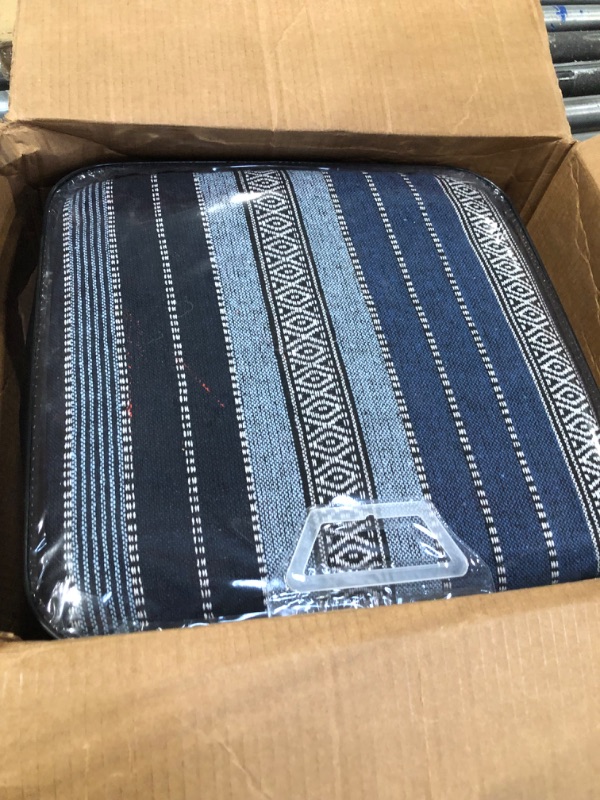 Photo 3 of 7 Pcs Baja Car Seat Covers Full Set Multicolor Blue Saddle Blanket Striped Boho Car Seat Covers Steering Wheel Cover Seat Belt Pads Cover Crystal Hanging Ornament Cup Mats Fit for Car Sedan Van