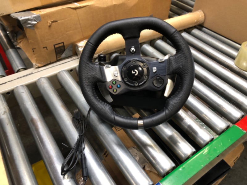 Photo 1 of Logitech G920 Driving Force Racing Wheel and Floor Pedals, Real Force Feedback, Stainless Steel Paddle Shifters, Leather Steering Wheel Cover for Xbox Series X|S, Xbox One, PC, Mac - Black
