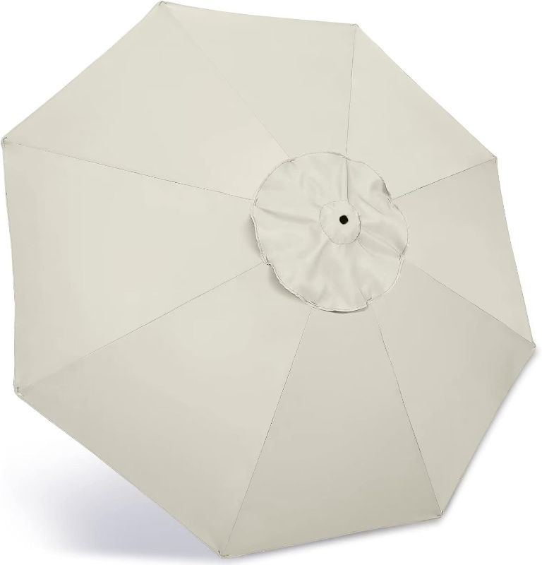 Photo 1 of ABCCANOPY 9ft Outdoor Umbrella Replacement Top Suit 8 Ribs (Beige)