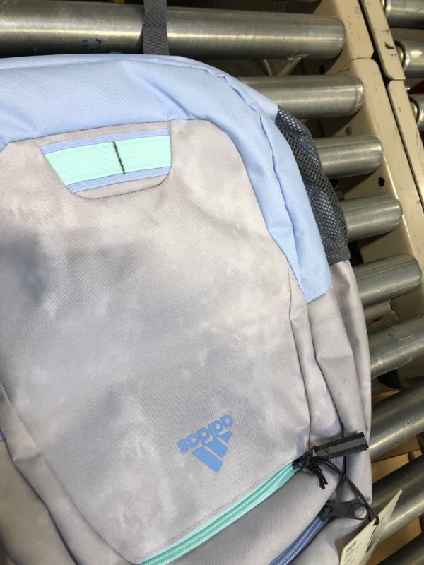 Photo 2 of adidas Foundation 6 Backpack, Stone Wash White/Blue Dawn/Semi Flash Aqua Blue, One Size One Size Stone Wash White/Blue Dawn/Semi Flash Aqua Blue