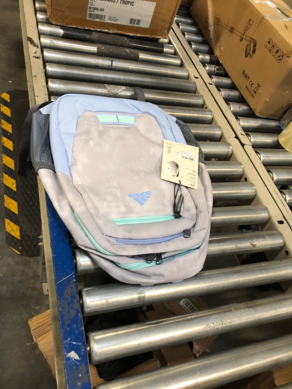 Photo 3 of adidas Foundation 6 Backpack, Stone Wash White/Blue Dawn/Semi Flash Aqua Blue, One Size One Size Stone Wash White/Blue Dawn/Semi Flash Aqua Blue