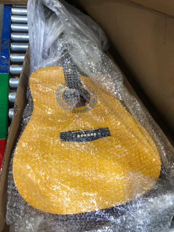 Photo 3 of Ashthorpe 41-inch Beginner Cutaway Acoustic Guitar Package (Sunburst), Full Size Basic Starter Kit w/Gig Bag, Strings, Strap, Tuner, Picks