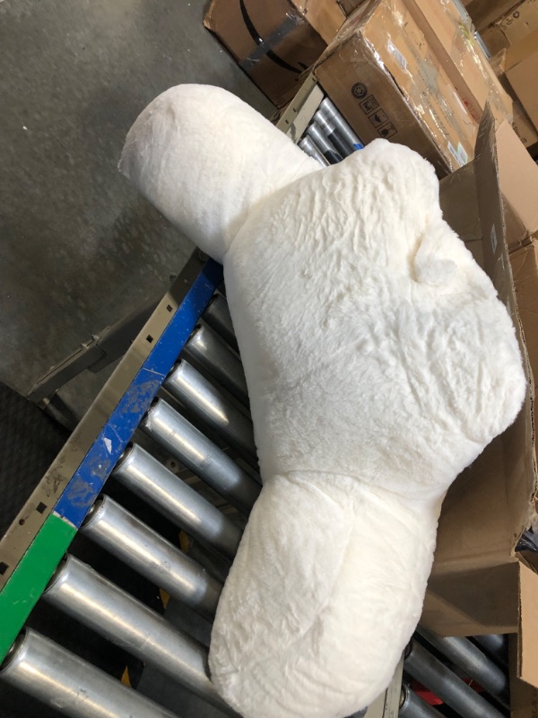 Photo 1 of A Nice Night Faux Fur Reading Pillow Bed Wedge Large Adult Children Backrest with Arms Back Support for Sitting Up in Bed / Couch for Bedrest,Ivory Ivory Standard
