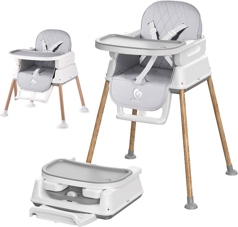 Photo 1 of 3 in 1 Baby High Chair, Bellababy Adjustable Convertible Chairs for Babies and Toddlers, Compact/Light Weight/Portable/Easy to Clean
