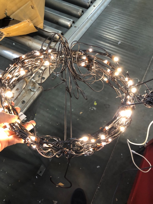 Photo 2 of LIBERECOO LED Christmas Light Balls | 12" Metal Hanging Tree Sphere Light (1-Pack) - Outdoor Garden Globe Light | Patio Ball Lights for Festival Halloween Thanksgiving (12 Inch (1 Pack))